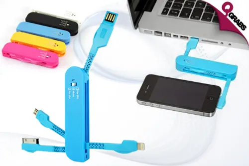 For QR49 Charge & Sync All Your Devices with a Swiss Army Knife Style USB Cable - Choose from 5 Bright Colors! (QR99 Value)